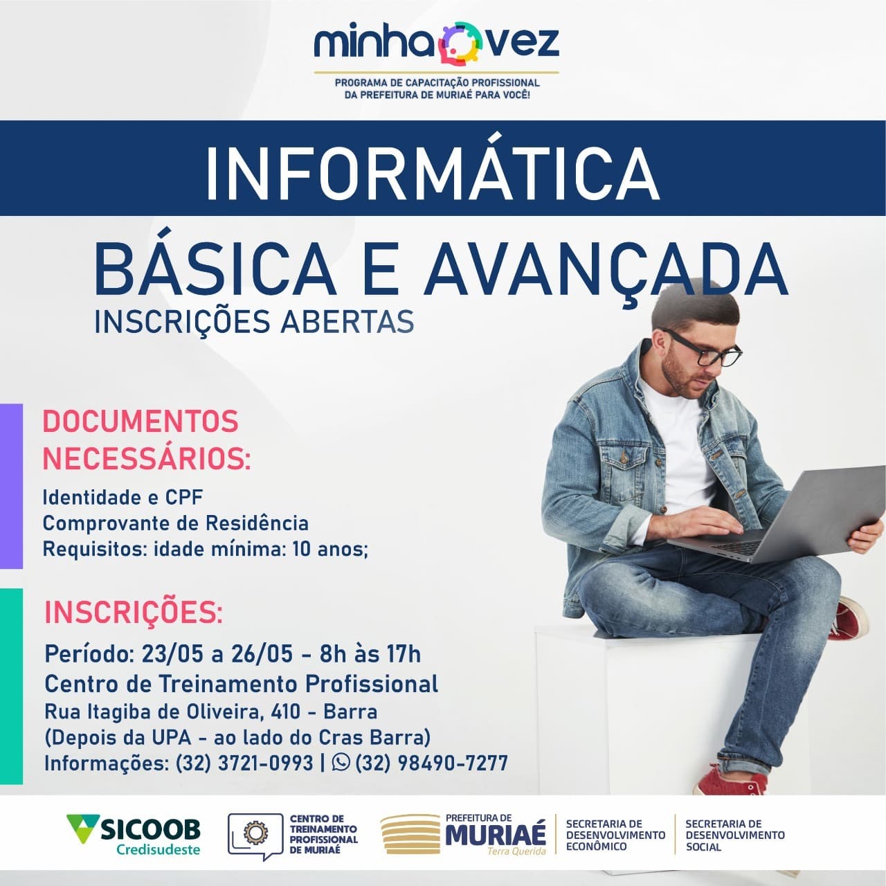 CTP Muriaé abre inscrições para novos cursos de capacitação