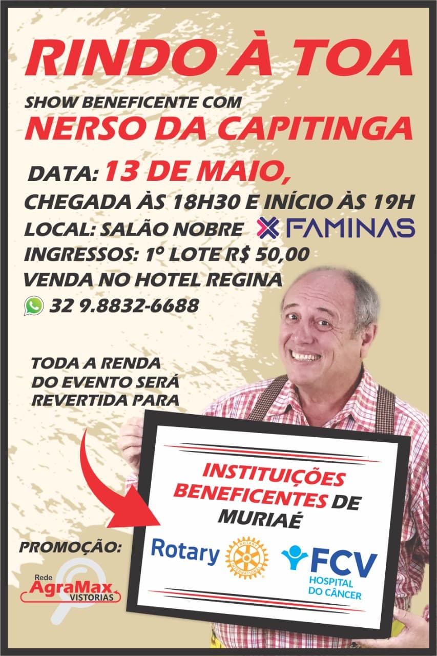 ‘Rindo à toa’ Show Beneficente com Nerson da Capitinga em Muriaé